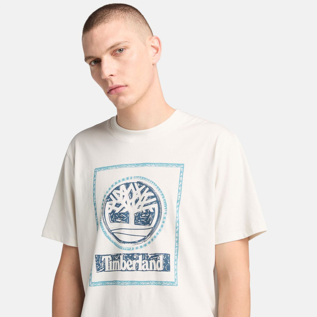 Timberland טי שירט לגברים עם שרוולים קצרים והדפס