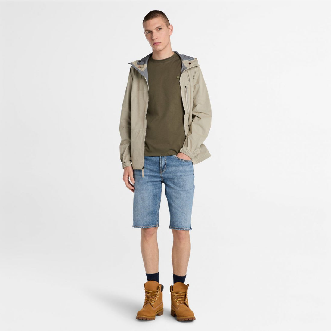 Timberland טי שירט ג’רסי מפתח עגול עם רקמת לוגו